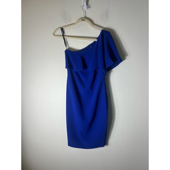 Vince Camuto Royal Blue One Shoulder Dress Size 6P - Picture 1 of 3